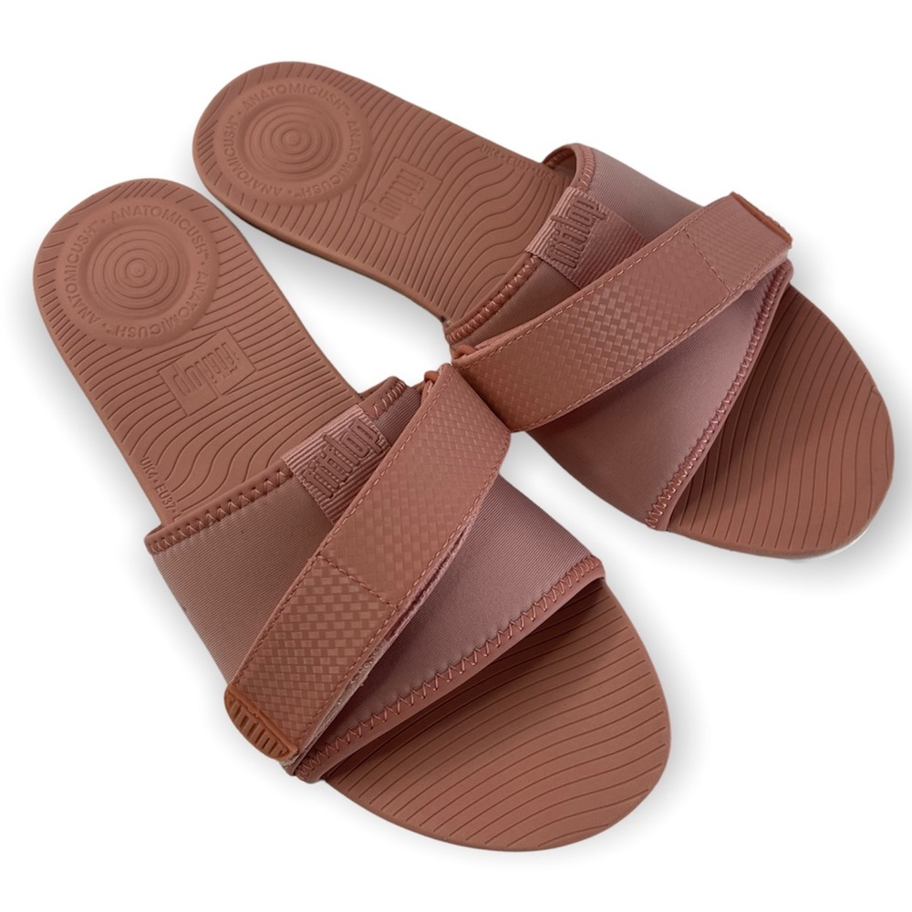 FitFlop Women's NEOFLEX Slide Sandal, Dusky Pink Mix Size 6